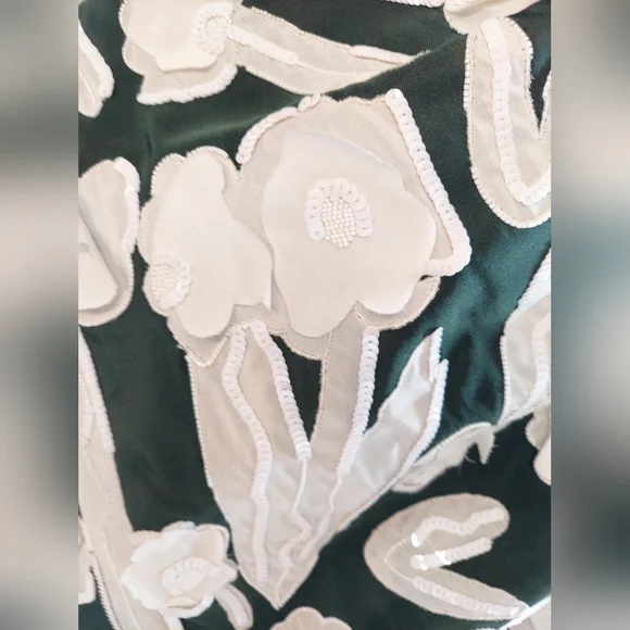 ❤️BUY2️⃣GET1️⃣🆓 $6,740 NEW OSCAR DE LA RENTA GREEN WHT SILK FLORAL DRESS 8 - Picture 7 of 15